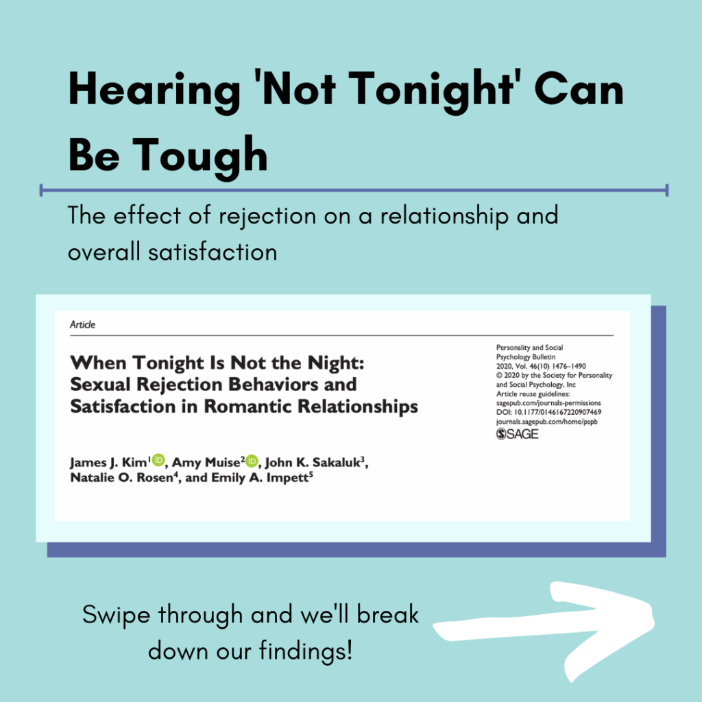 Infographic – Hearing ‘not tonight’ can be tough